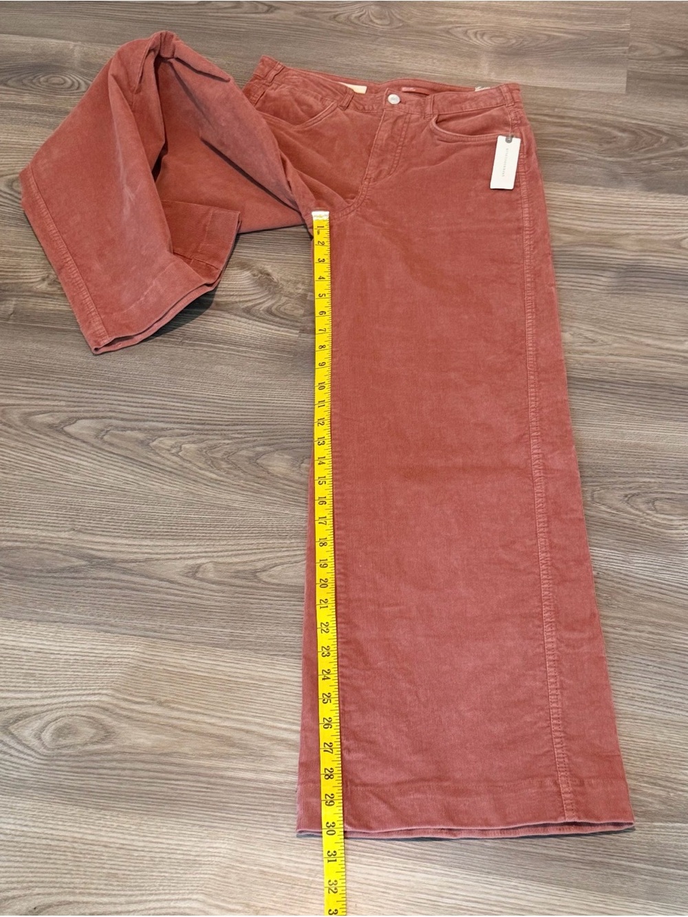 Pilcro the Gwen Wide Leg Corduroy Crop Ankle Pant in Rose Pink NWT size 28 - Picture 11 of 12
